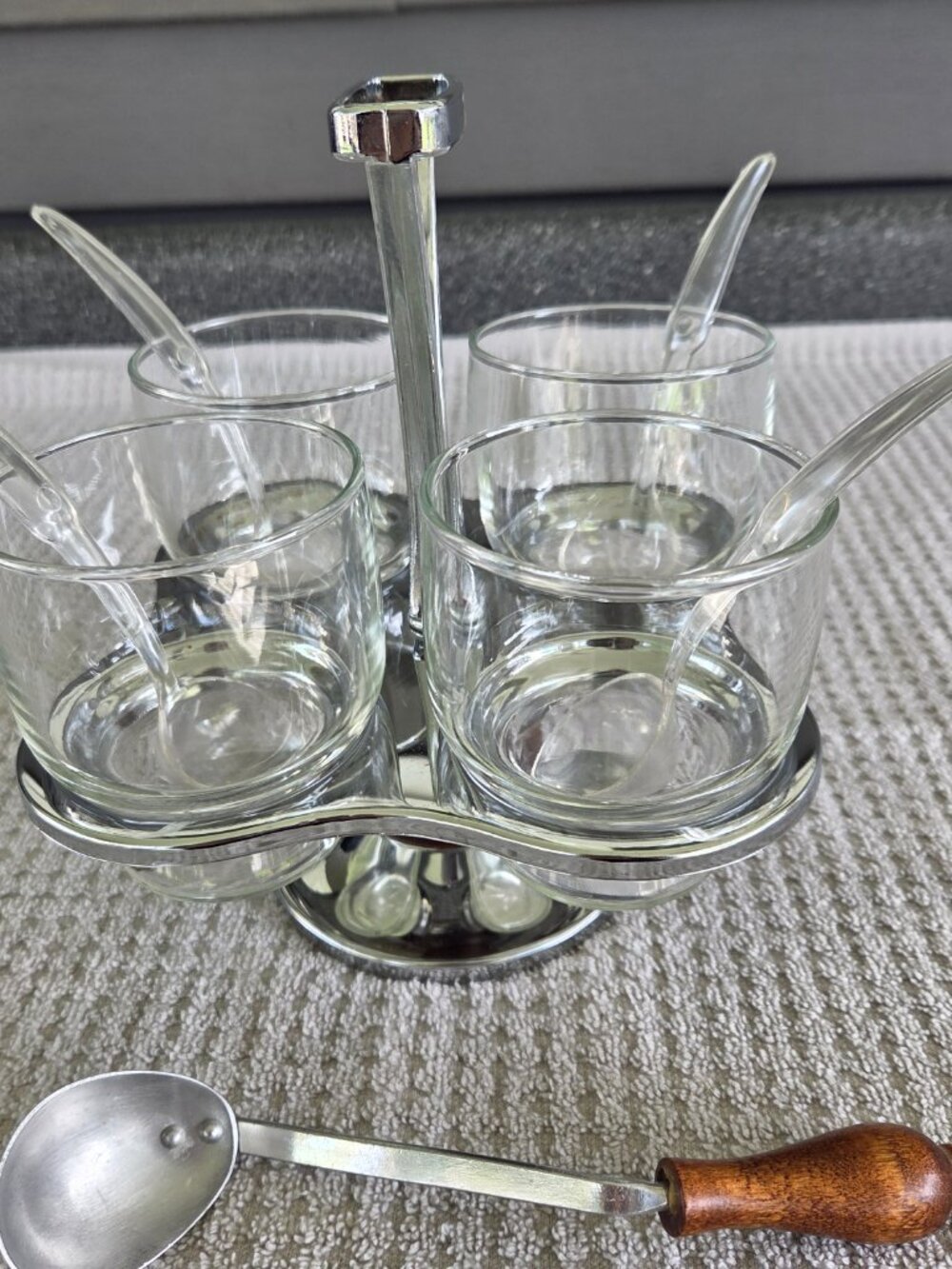 Vintage Westfield Rotating Condiment Caddy Lazy Susan Polished Chrome MCM